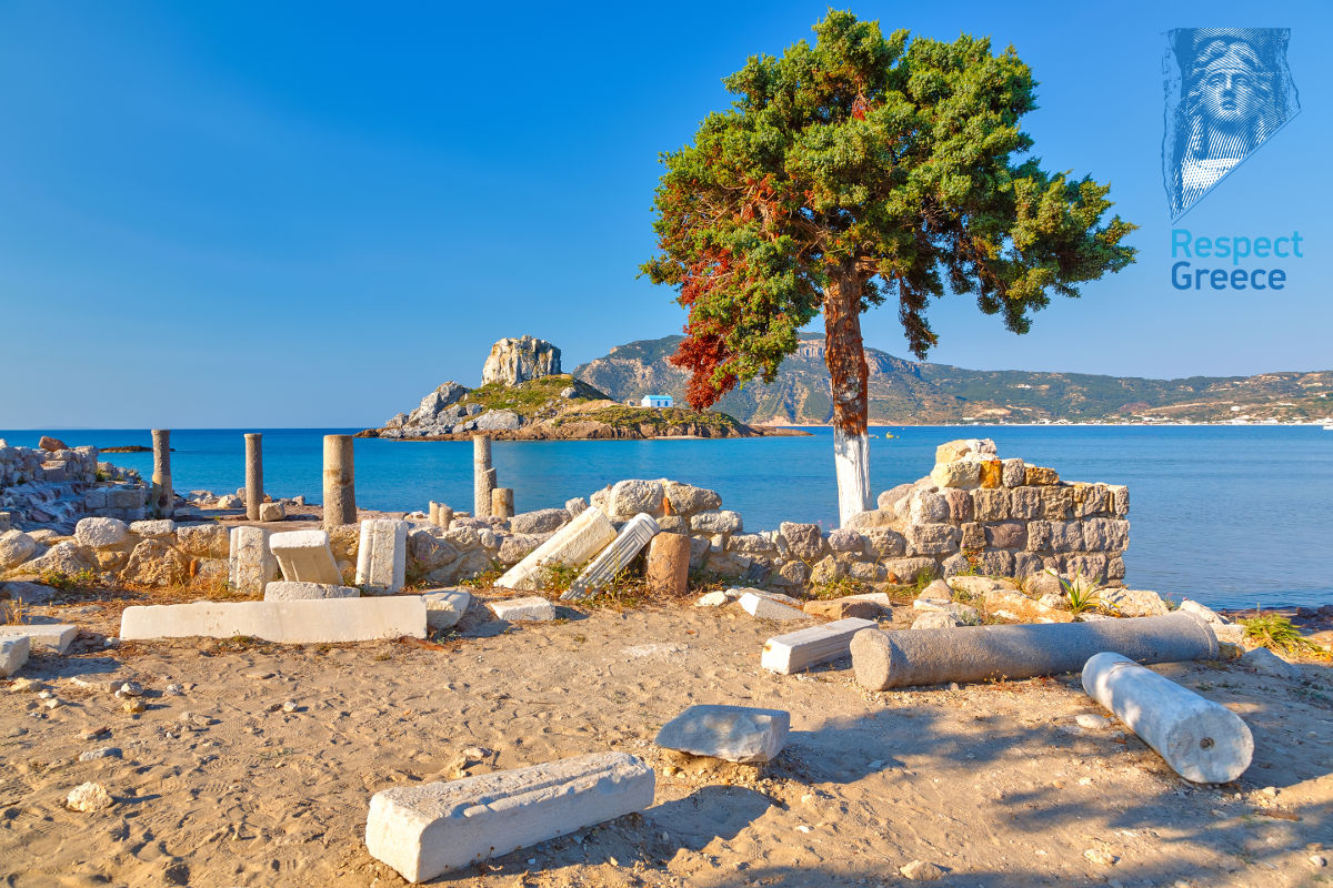 ancient ruins on kos island, greece