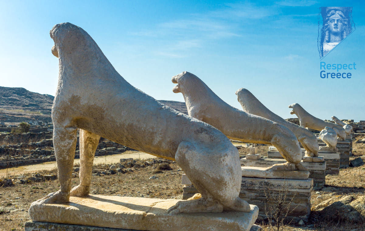 delos archaeological site, the marble naxian lions